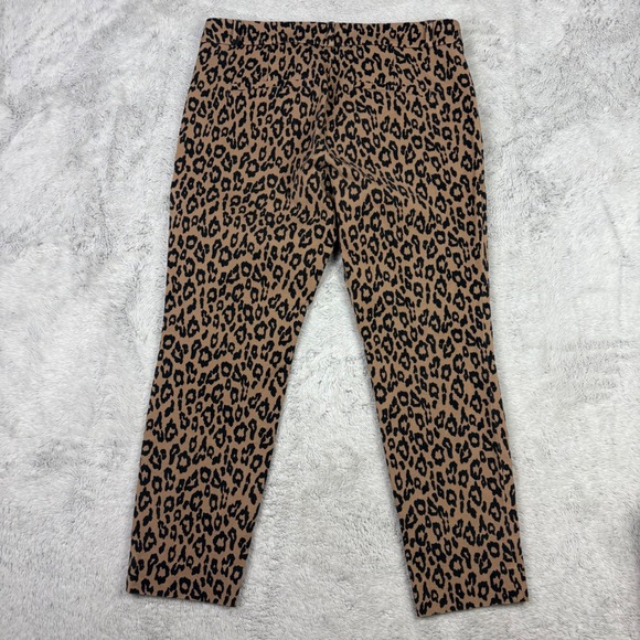 Banana Republic Sloan Pant Leopard Animal Cheetah Print Size 6 Stretch Tan Black - Picture 6 of 7